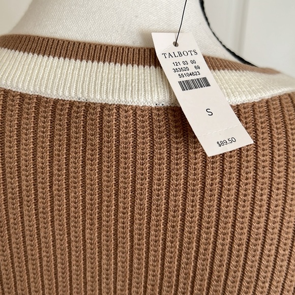 Talbots NWT v neck sweater with contrast color trim - Picture 4 of 7